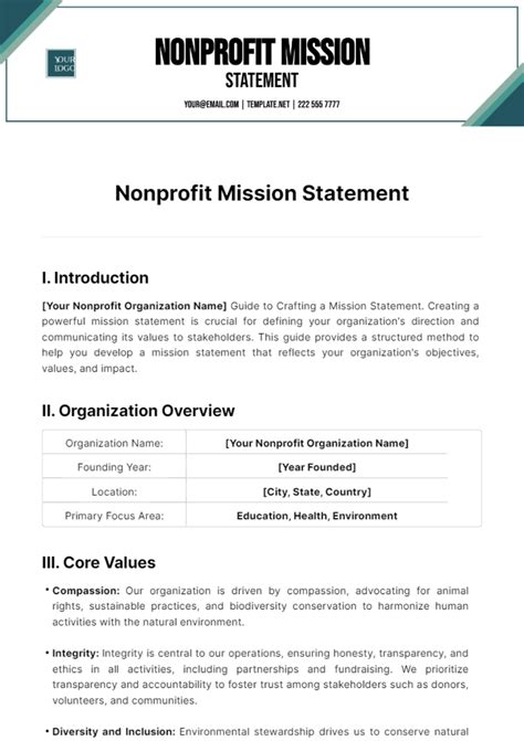 non profit mission statement template|17 Great Nonprofit Mission Statement Examples [2024].
